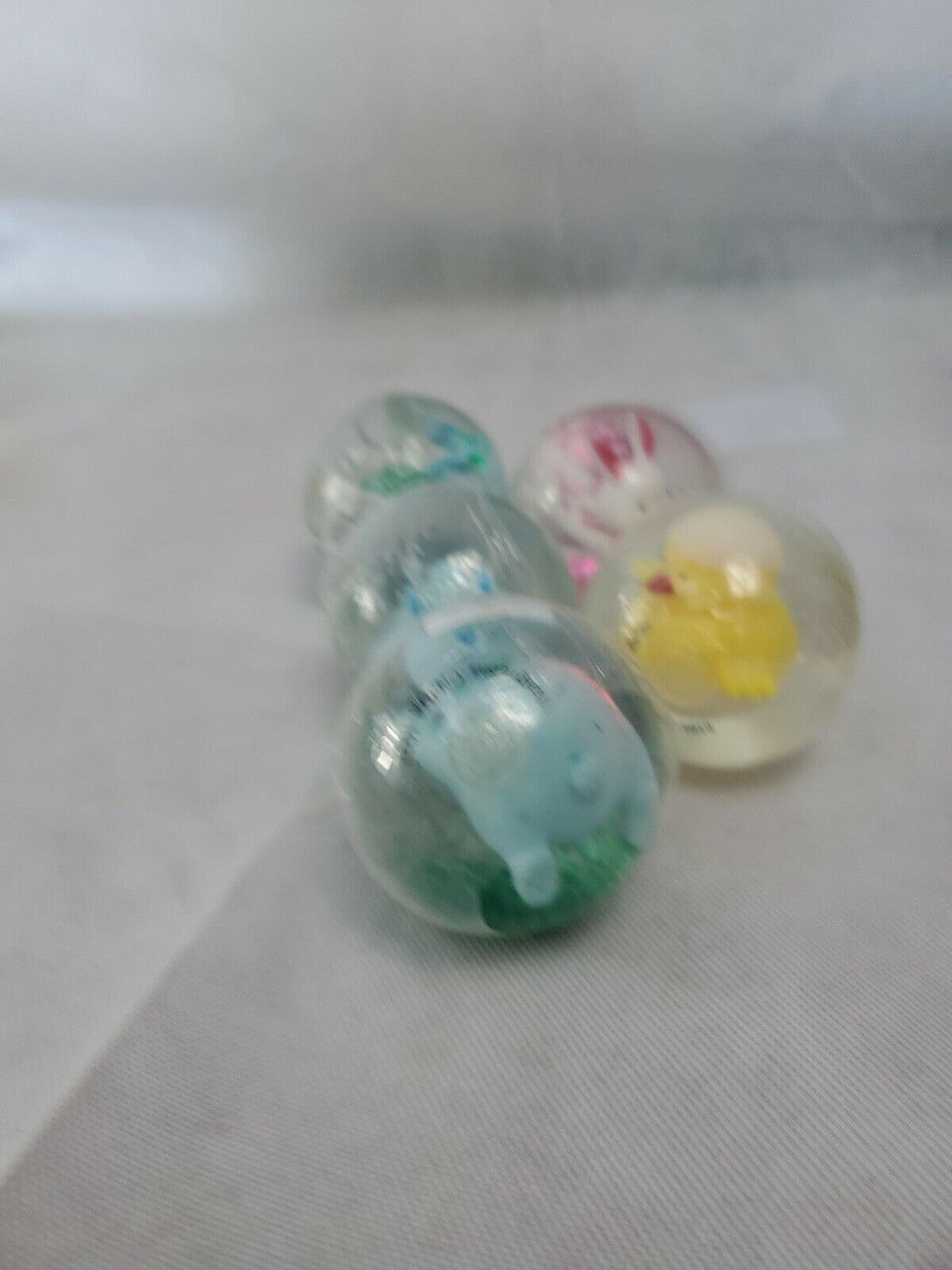 Happy Go Fluffy Light Up Bouncy Balls for Kids, Set of 5 LED Bouncing Easter