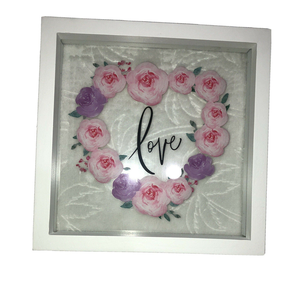 Love In The Air Floral Shadow Box 9” X 9”