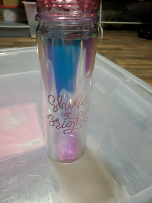 Love In The Air GEM Top Water Bottle 18.6 Fl Oz. Shine and Bright Pink