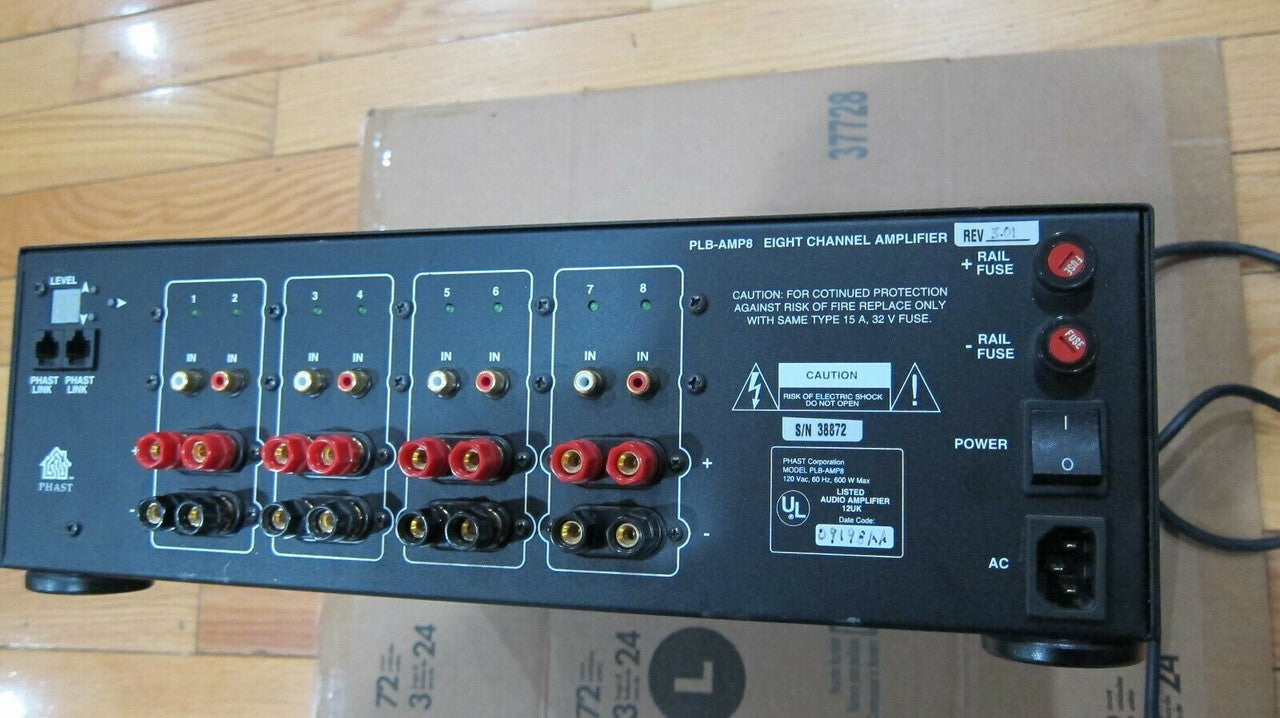 AMX Phast PLB-AMP8 8-Channel Audio Amplifier/ Amp used works