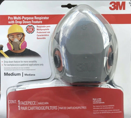 3M Pro Multi Purpose Respirator Drop Down Half Face 62023DHA1