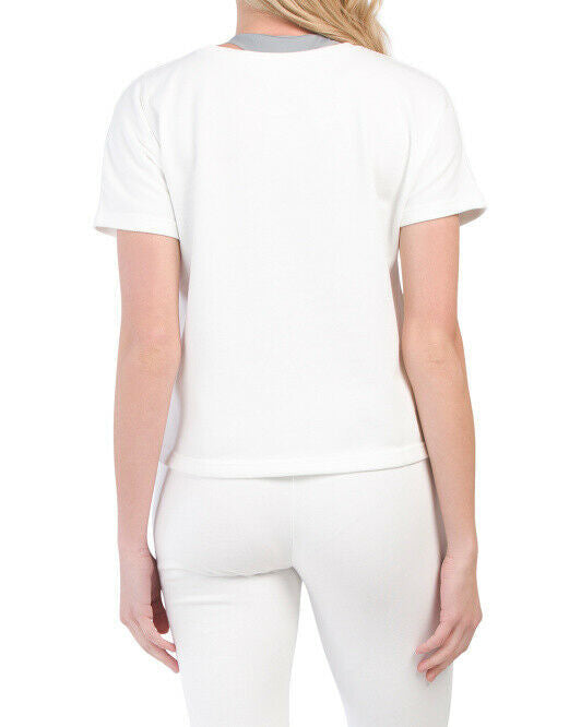 MORRISDAY THE LABEL Juniors Melody Short Sleeve Top cream/ white S or M