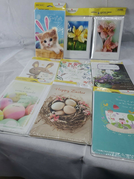 American Greeting Easter Cards & envelopes Lot of 8 Packages of 6pc each