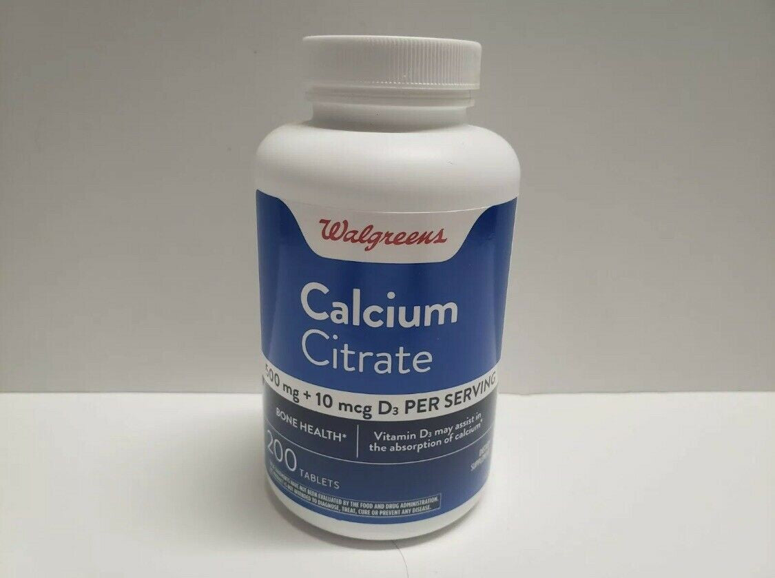 CALCIUM CITRATE 500mg + 10mcg D3 Bone Health 200 Tablets 12/22