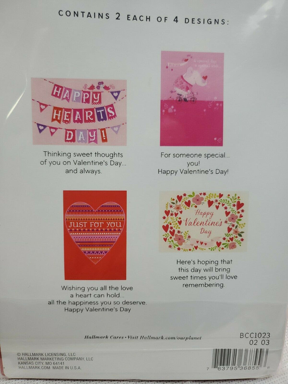 Hallmark Valentine's Day Cards Four Variety Packs (24 Cards)Lot of 4 packages