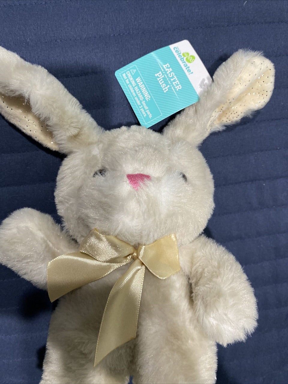 Light Brown W Glitter Plush Bunny Rabbit 10”