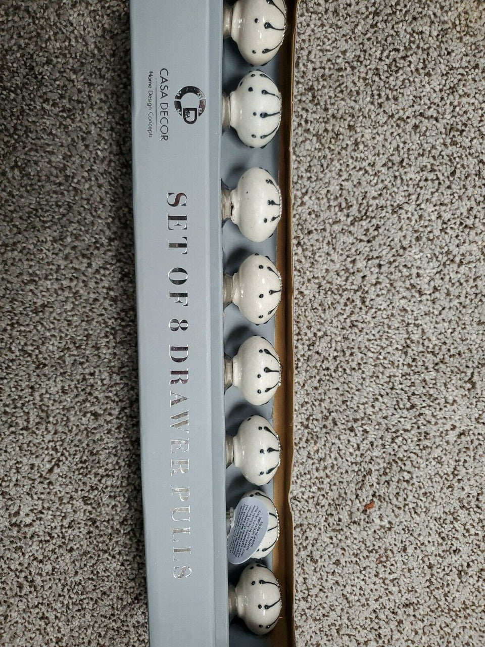 SET of 8 DRAWER PULLS CASA DECOR CERAMIC HANDCRAFTED Made in INDIA KNOBS