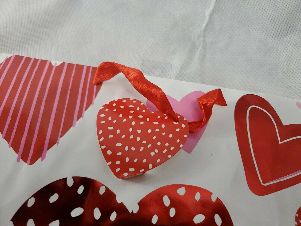 Valentine's Day Gift Bags Hearts 12x12 in Lot Of 14 Bags Assorted
