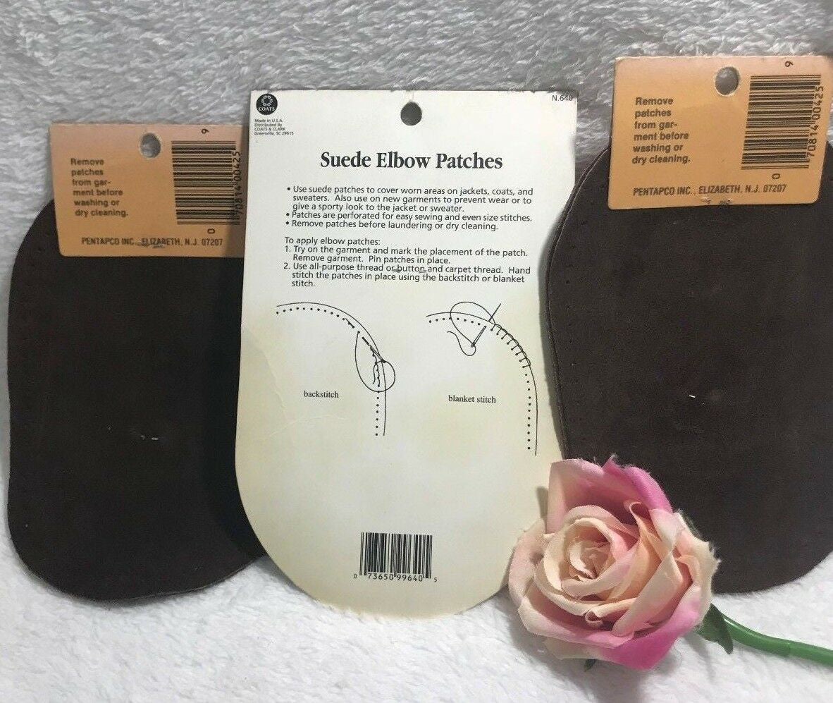 6 pcs PENN & COATS VINTAGE SUEDE GENUINE LEATHER ELBOW & KNEE Patches