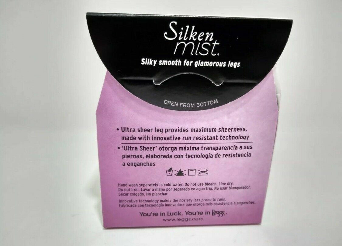 LEGGS SILKEN MIST CONTROL TOP Silky SHEER LEG PANTYHOSE  Q Nude Run Resistant