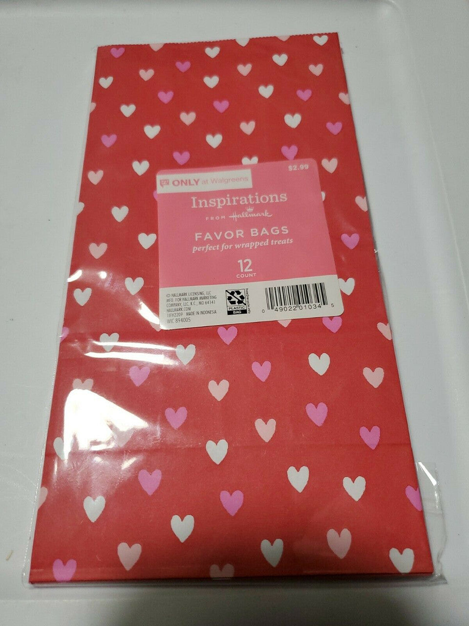 Inspirations From Hallmark Favor Bags Perfect For Wrapped Treats 12 pc Valentine
