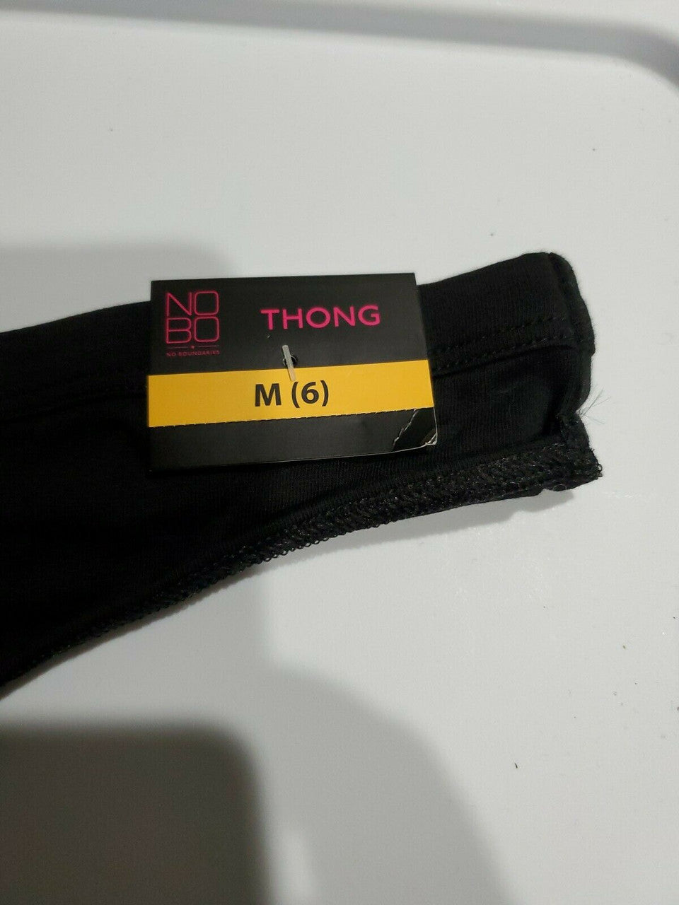 No Boundaries Women Cotton Thong Panty Black M ( 6 )