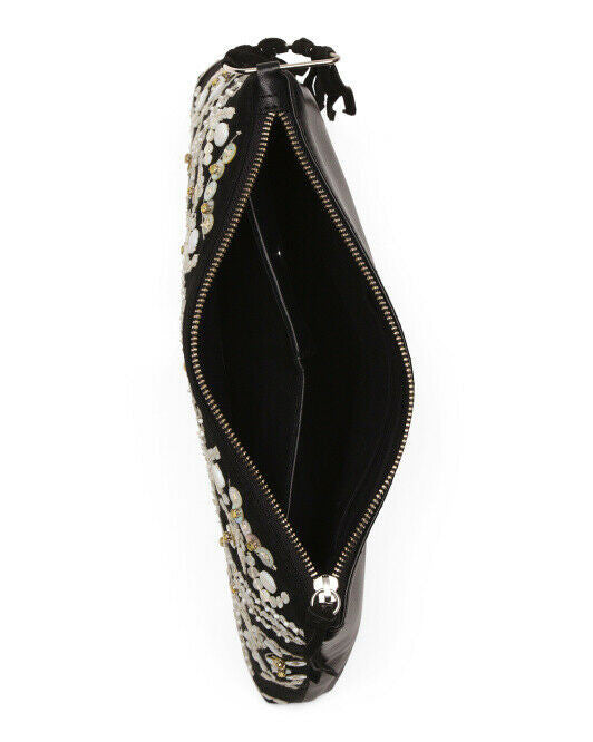 SAM EDELMAN Anastasia Suede Hand Beaded Clutch