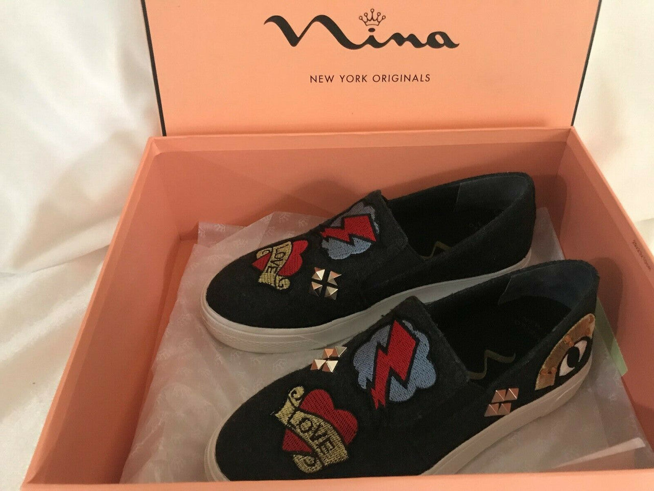 Originals Slip On Flats / Sneakers Nina New York Women Girl Size 5 embroidered