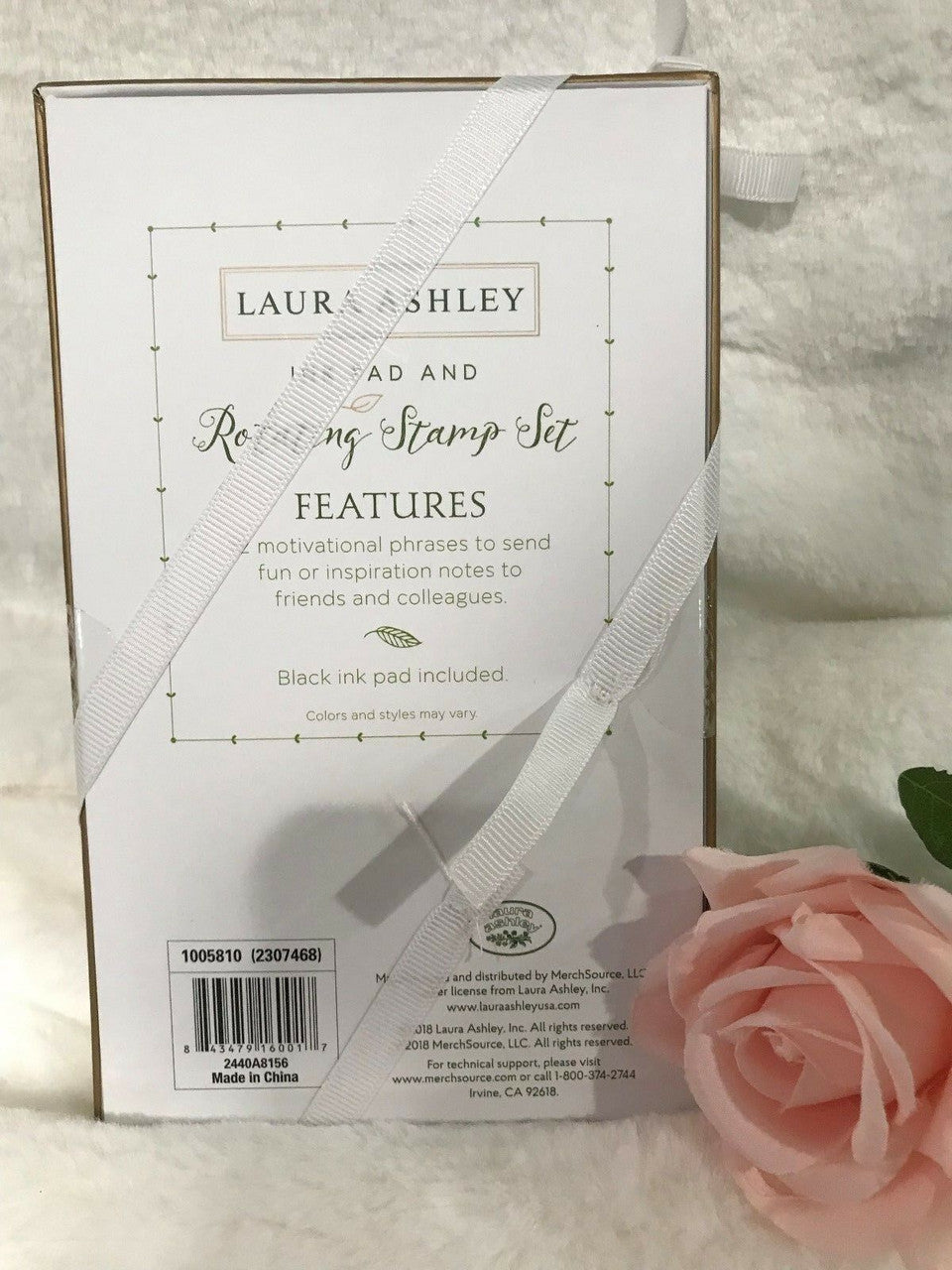 Laura Ashley Rotating Stamp Set with Ink Pad 12 motivational phrases