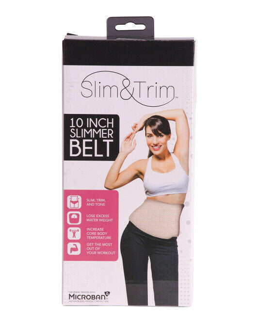 Slim & Trim 10" x 46" NUDE Waist MICROBAN Slimmer Belt BODY Wrap SHAPER Neoprene