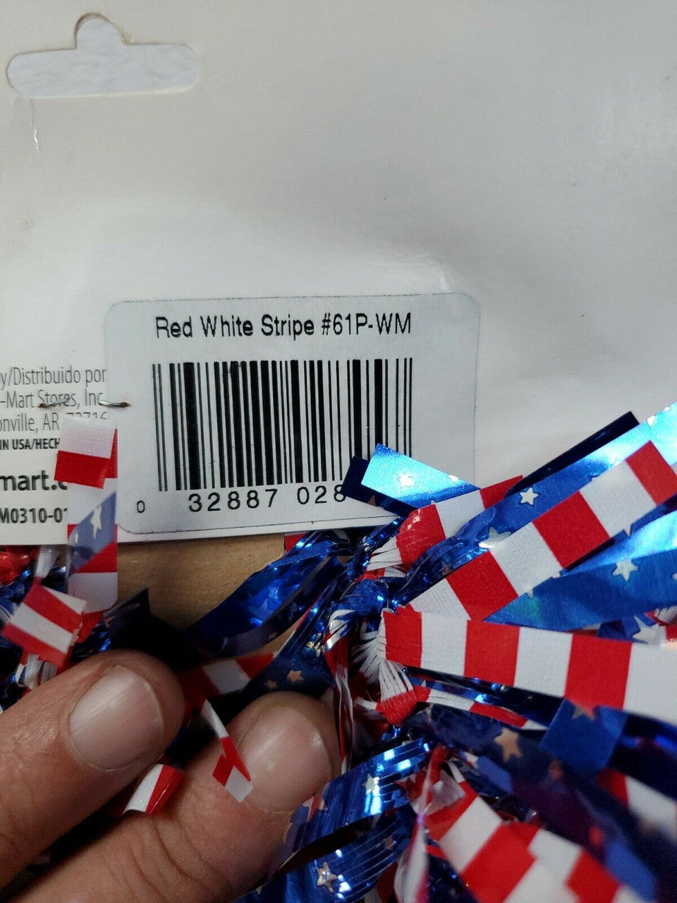 Red Blue White Striped Patriots Garland 6 Feet