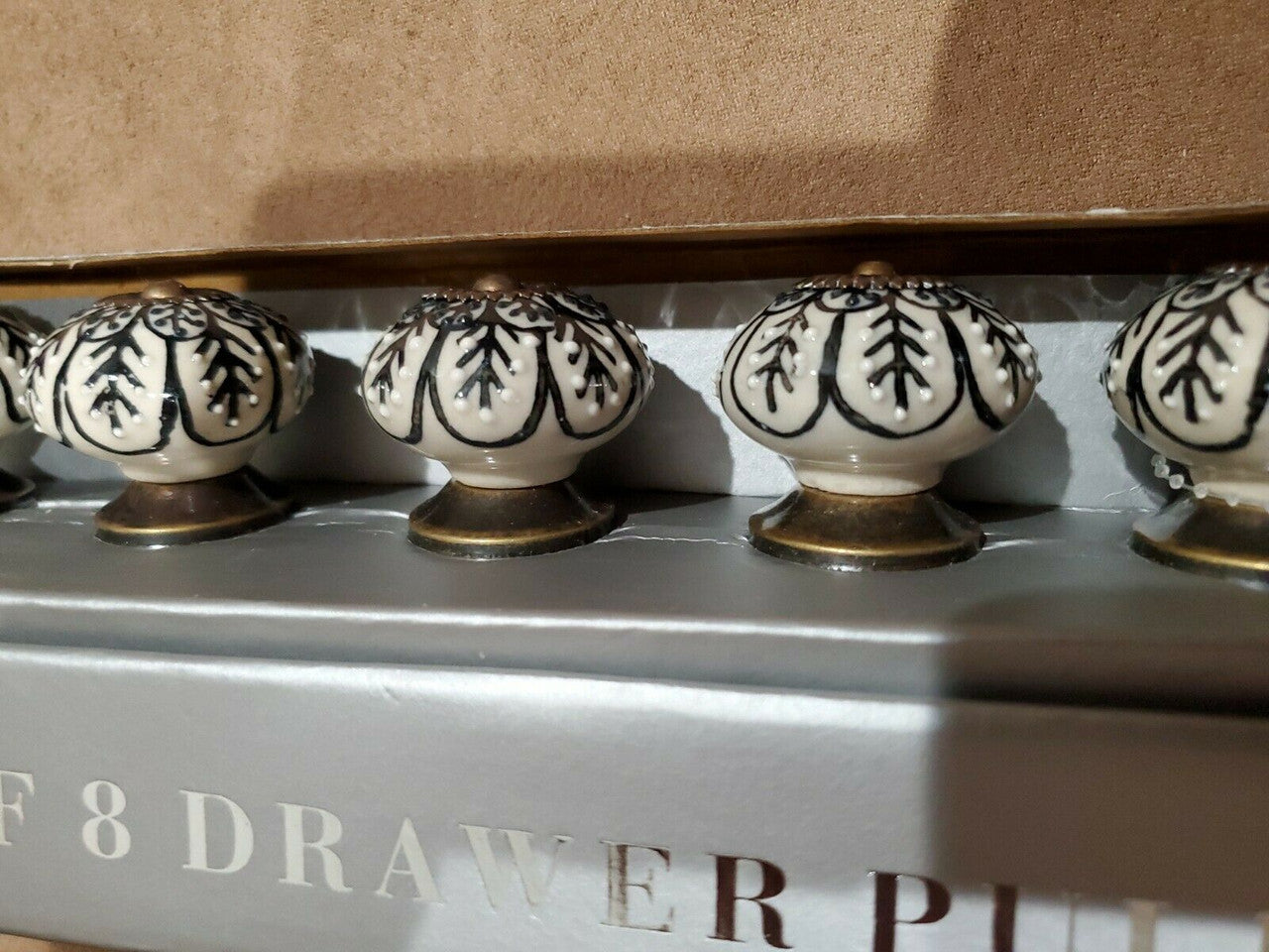 CASA DECOR CERAMIC Drawer Knobs Pulls Home 1 Decor Set of 8 Made in India