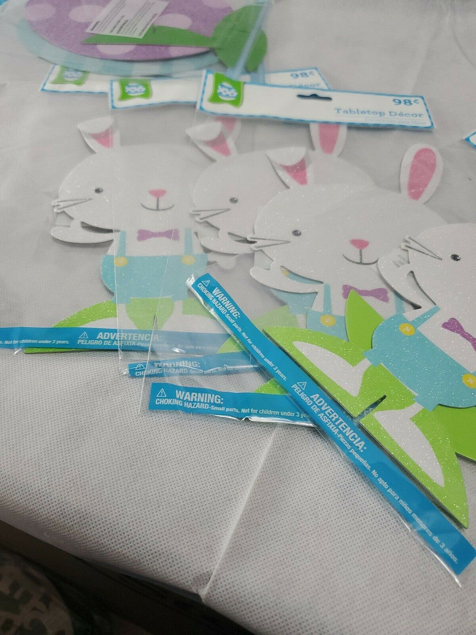 Easter Spring Table Top Decor Decorations Bunny Egg  Rabbit Lot of 7 pc