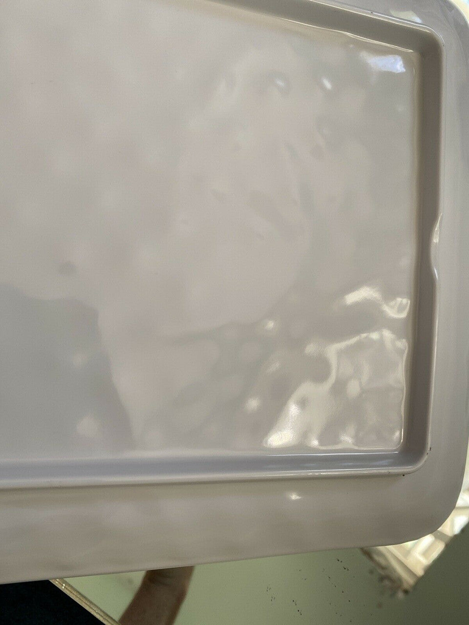 SHABBY CHIC SUNFLOWER Buffalo Check Plaid MELAMINE Serving Platter Tray 17.5”