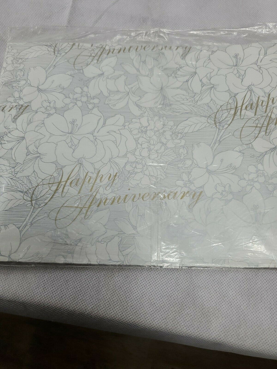 Carlton Cards HAPPY ANNIVERSARY Wrap Wrapping Paper Square Vintage USA