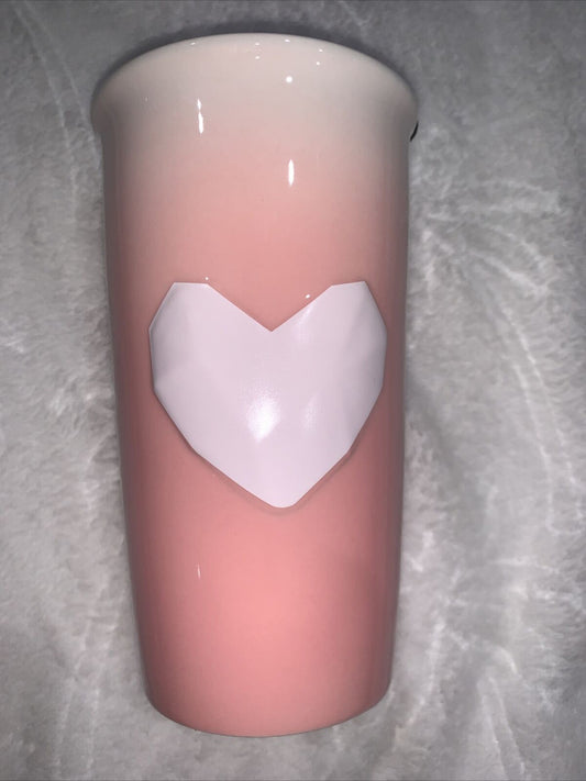 Season Of Love Travel Mug Heart Pink 11.15fl Oz. Ceramic