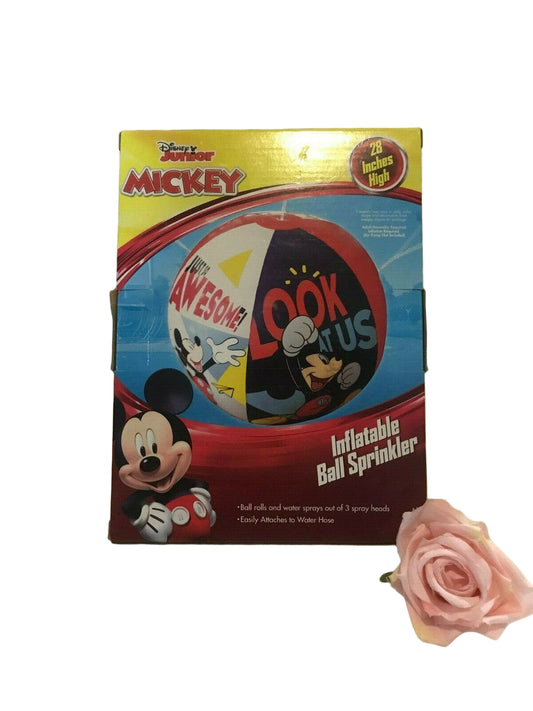 Disney Mickey Mouse Giant 28" Ball Water Sprinkler with colorful graphics and 3-spray system
