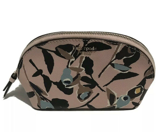 Kate Spade Medium Dome Cosmetic Pouch Cameron Paper Rose  pink multi WLRU5537