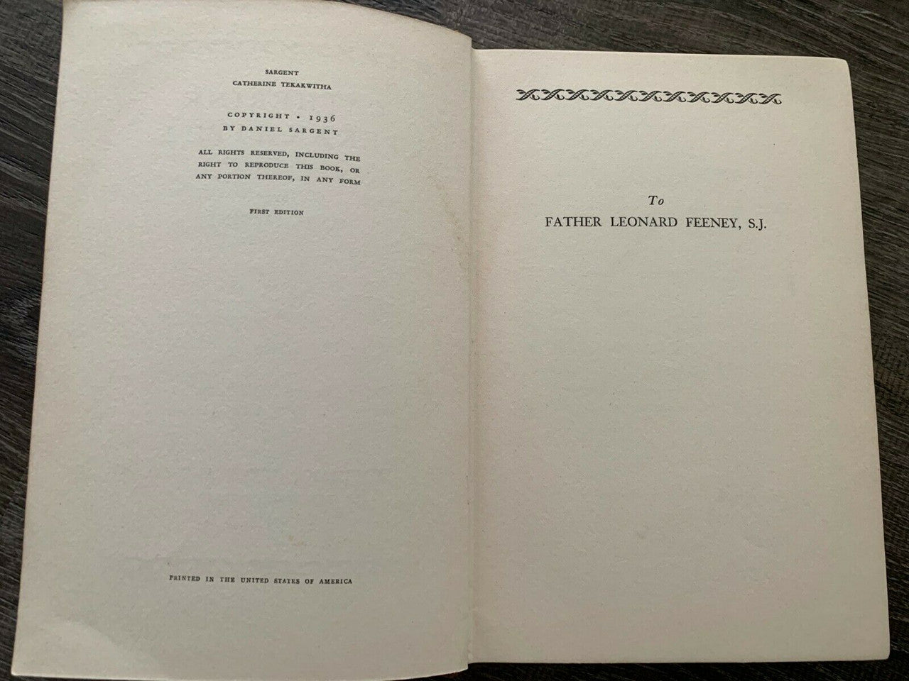 1936 Catherine Tekakwitha by Daniel Sargent 1st edition Longmans, Green and  Co