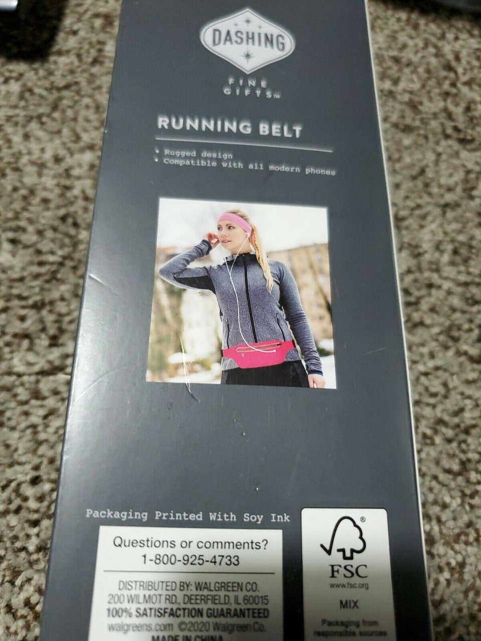 Running Belt Fanny Pack Hiking Jogging Sport Bag Gray/Black