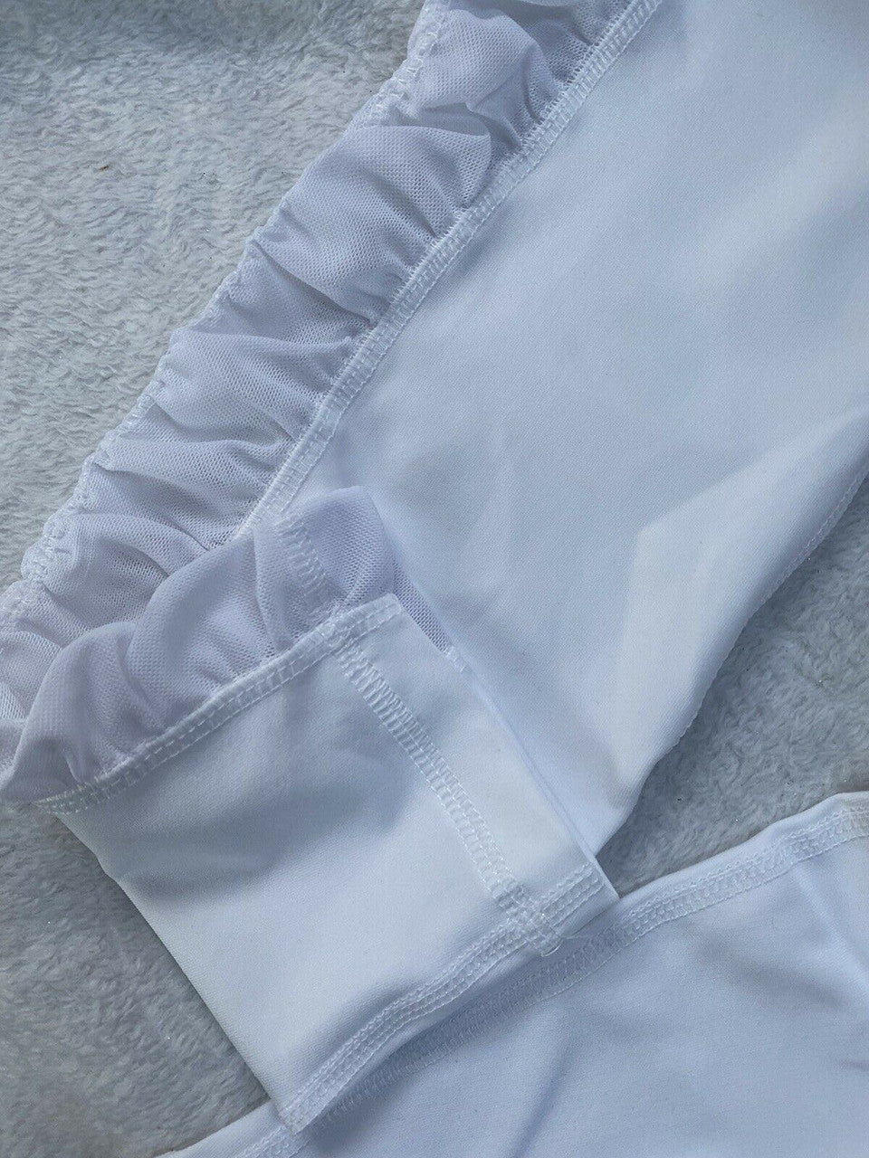 rbx high waist shirred mesh side legging Size L white full length