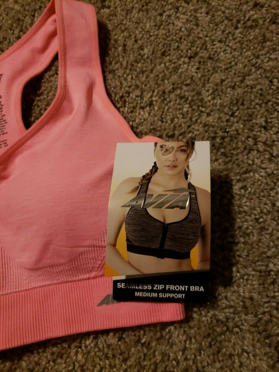 Avia Medium Strappy Compression Medium Support Bra Begonia Pink