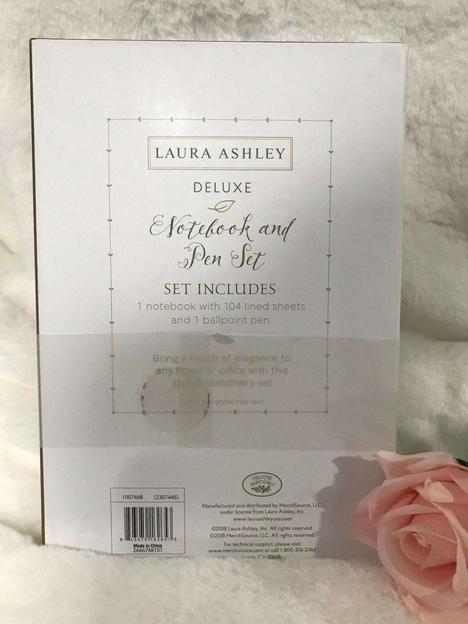 Laura Ashley Paper Plastic Journal Notebook & Pen Gift Stationery Set
