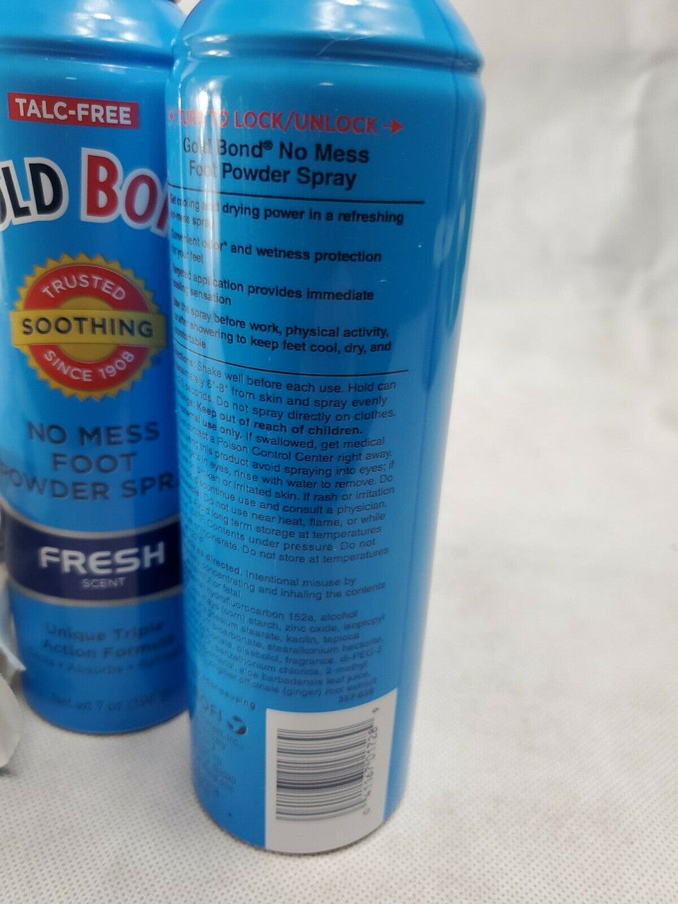 2 Pack Gold Bond No Mess Foot Powder Spray Fresh 7 Oz Each Talc-Free