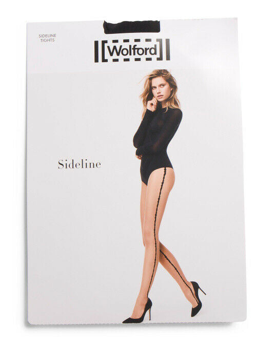 Wolford Sideline Tights Nylons Black / Black 14609 Sz XS