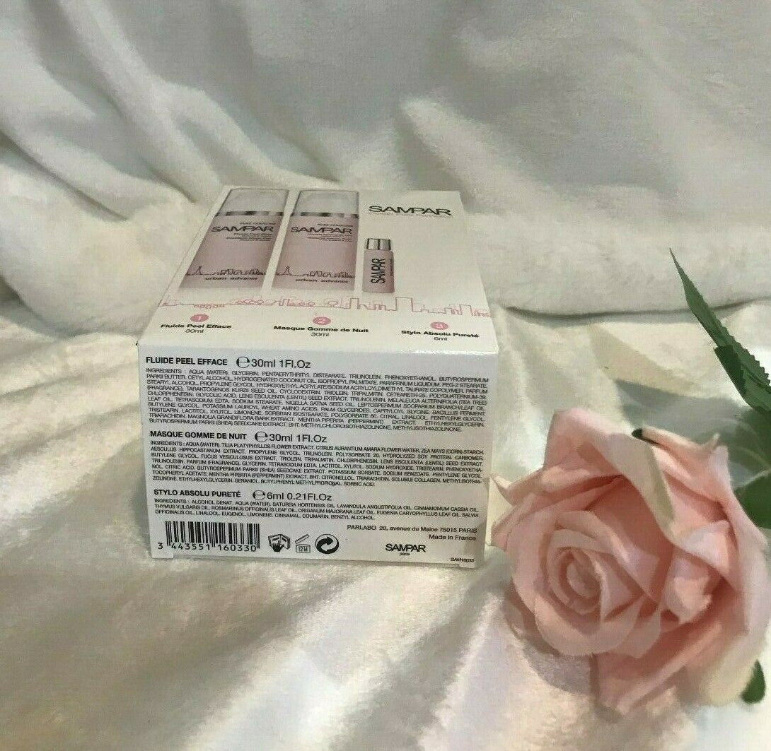 SAMPAR Paris Pure Perfection 3pc gift set France Fluid Peel, Mask Pen