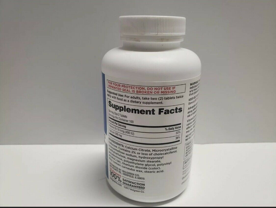 CALCIUM CITRATE 500mg + 10mcg D3 Bone Health 200 Tablets 12/22