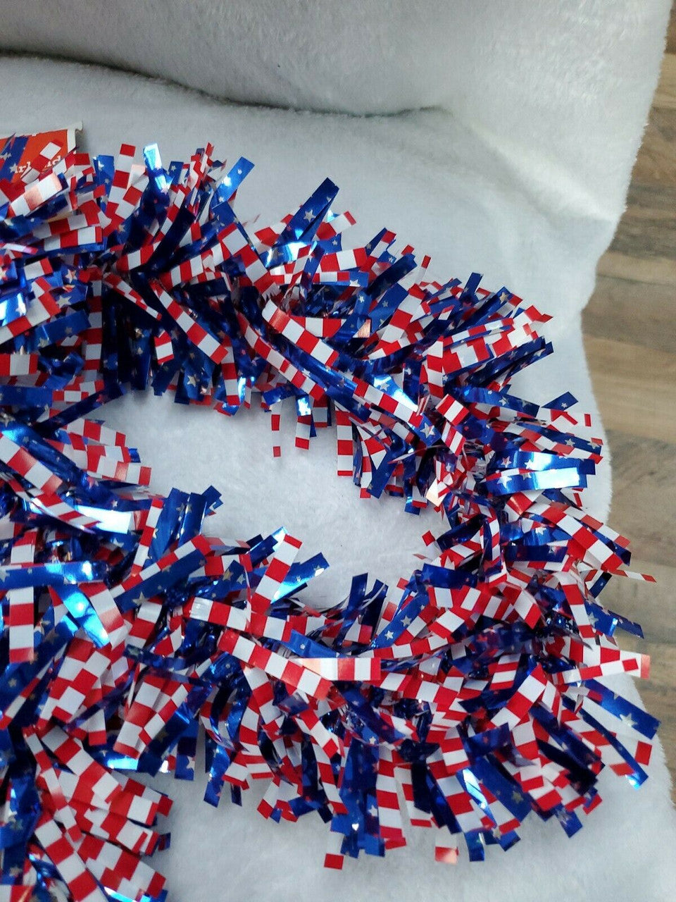 Red Blue White Striped Patriots Garland 6 Feet
