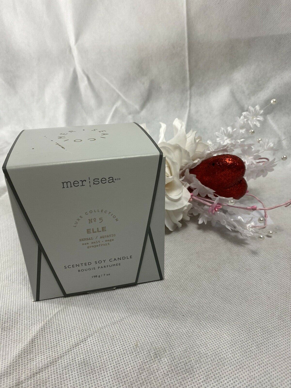 Anthropologie Mer-Sea ELLE no5 soy Candle 7oz. Sea salt Sage Grapefruit