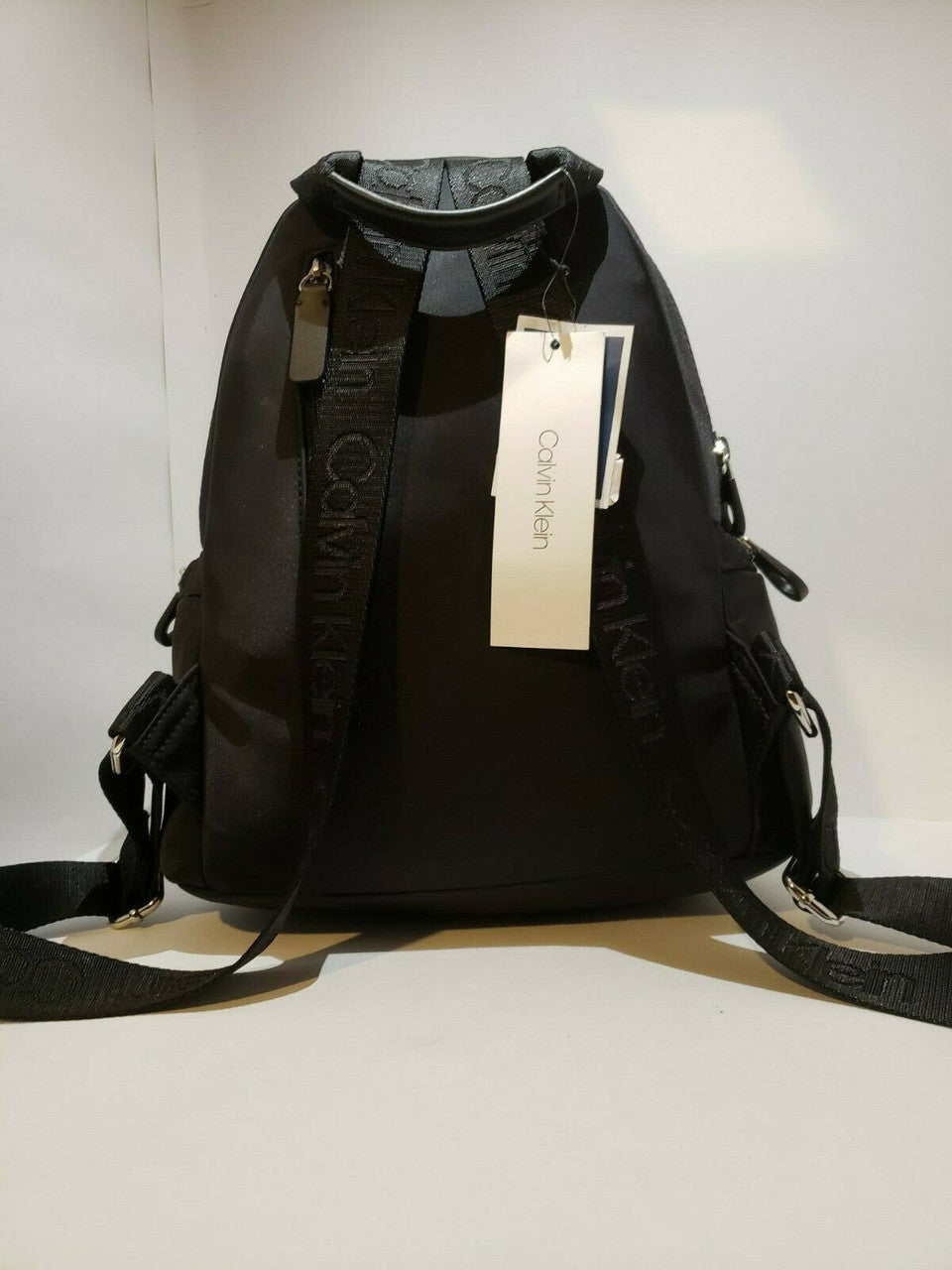 Calvin Klein Black and White Backpack Stylish Solid