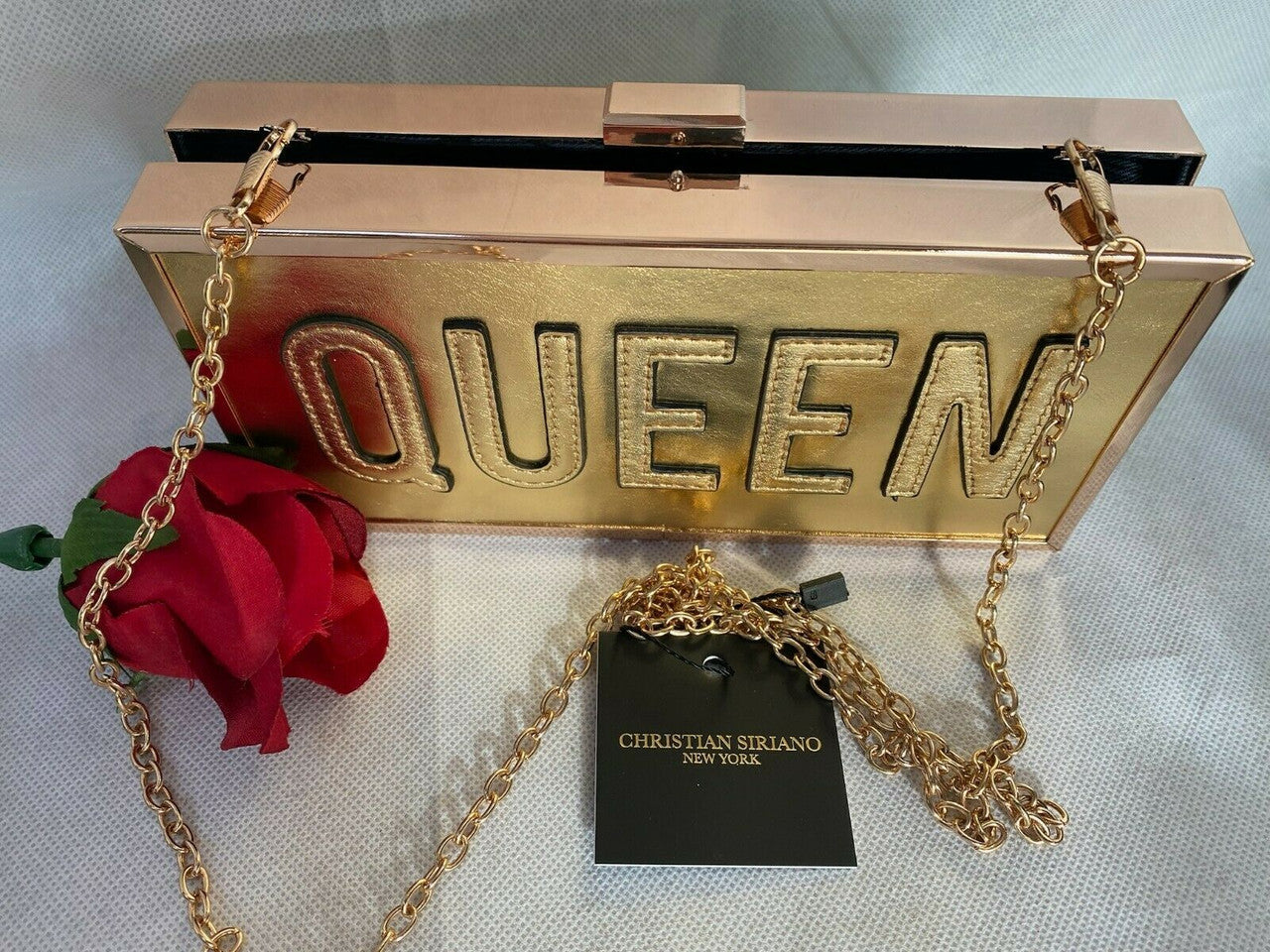 Jenny Minaudiere Christian Siriano Women Box Purse Queen Chain Strap