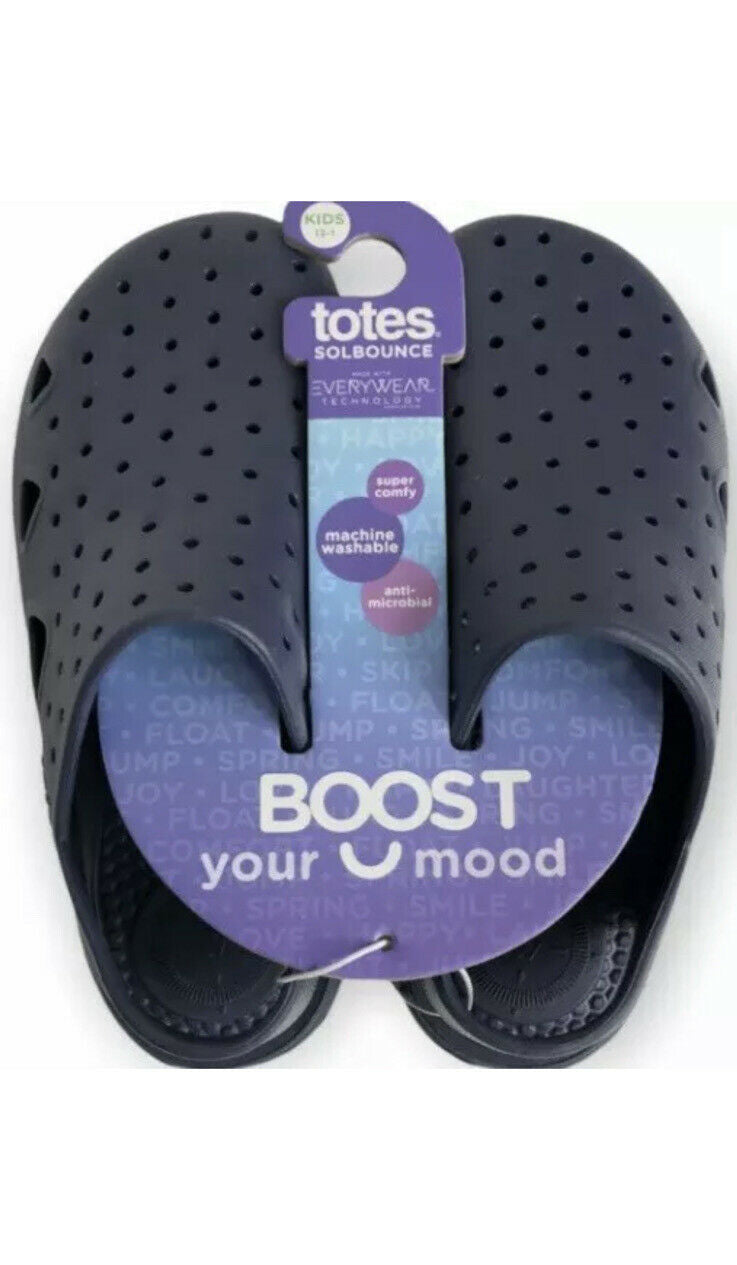 Totes SolBounce Kids 13-1 Clog Shoe Sandal Splash Play Machine Washable Blue