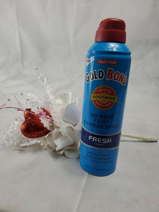Gold Bond No Mess Foot Powder Spray Triple Action Relief Fresh Scent 7oz