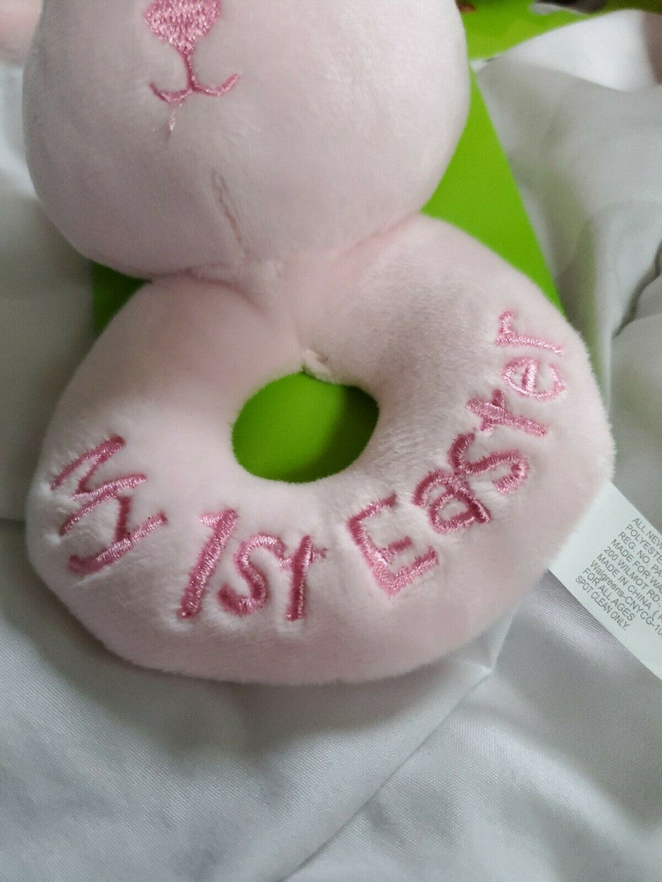 Happy Go Fluffy- "My First Easter" Soft Baby Rattle Pink