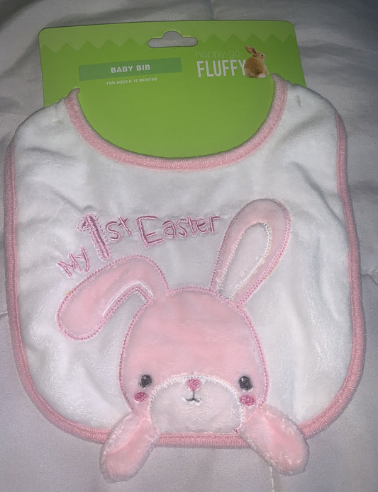 Happy Go Fluffy Plush Baby Bib For Ages 0 To 12 Months ‘My First Easter