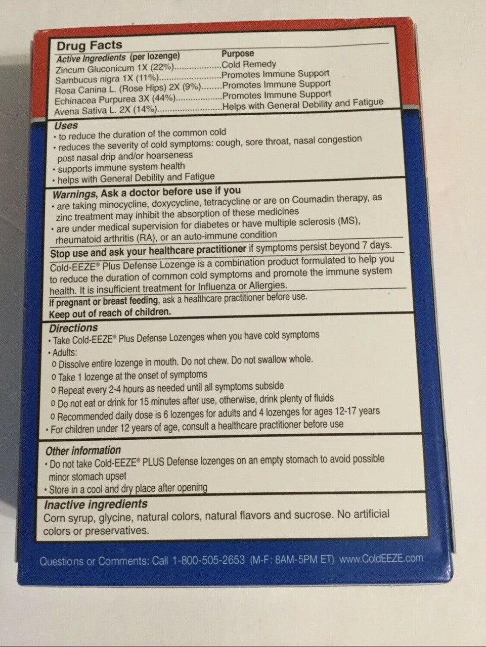 Cold-EEZE Plus Defense Lozenges Citrus and Elderberry - 16 Lozenges
