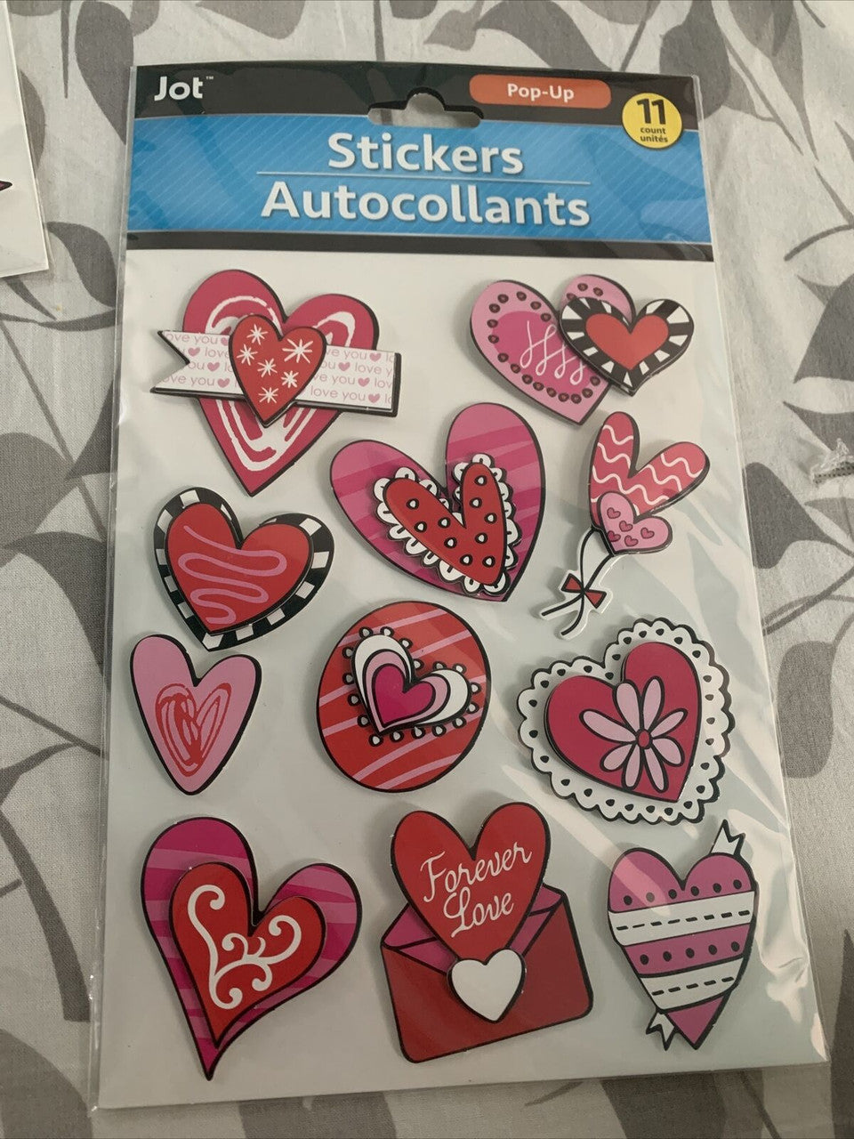 Jot Pop Up Stickers 11 Ct Hearts Valentines