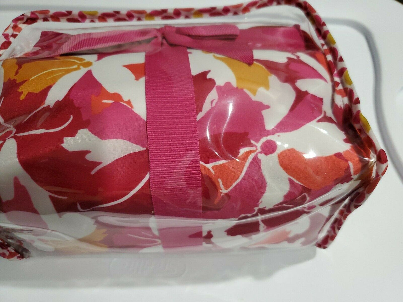 Ellen Tracy Travel Make Up Bag Pink Floral 3 pc