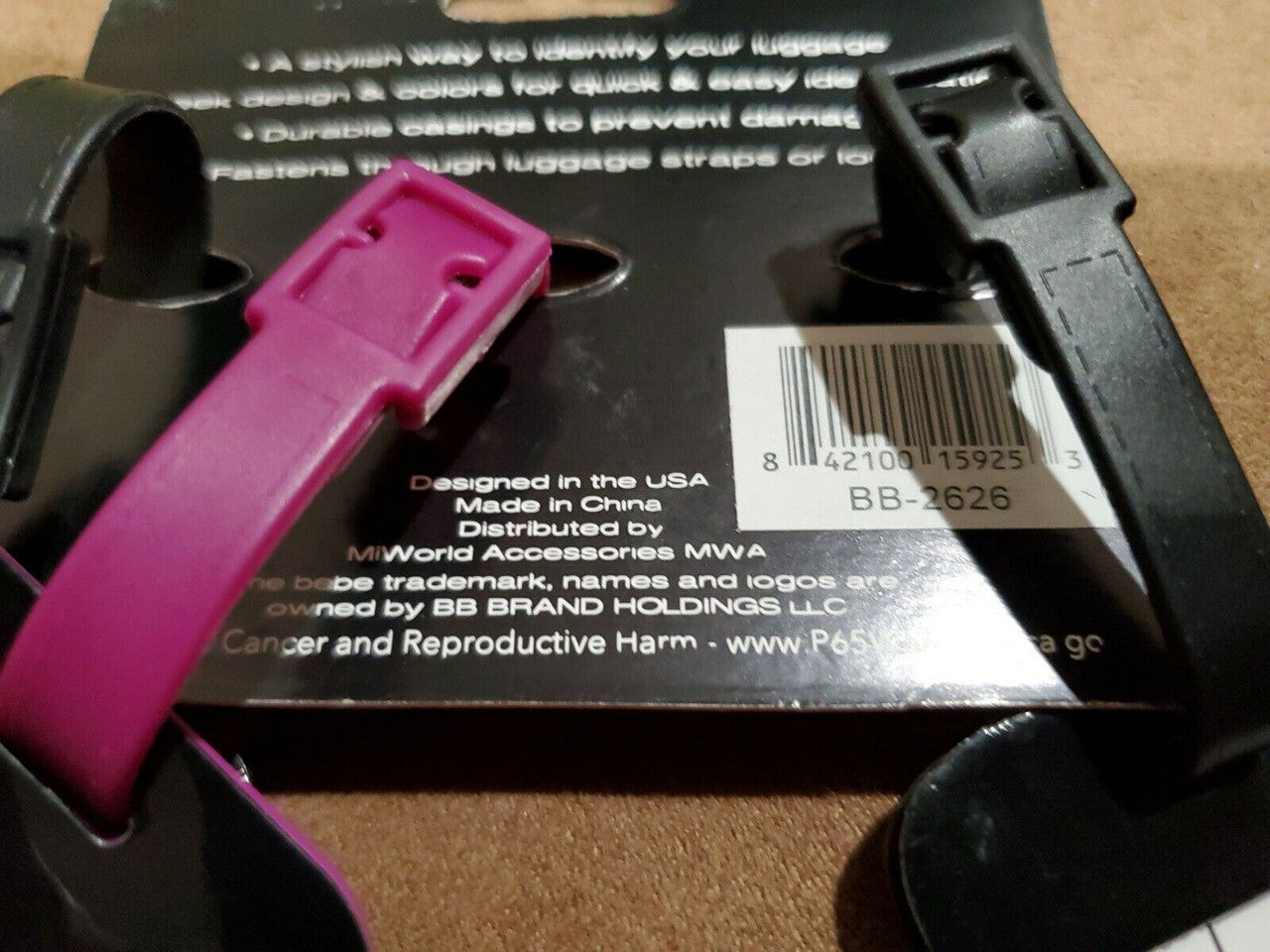 BEBE 3-Pack Luggage ID Tags Silicone Set of 3 BB-2626 2x3.5
