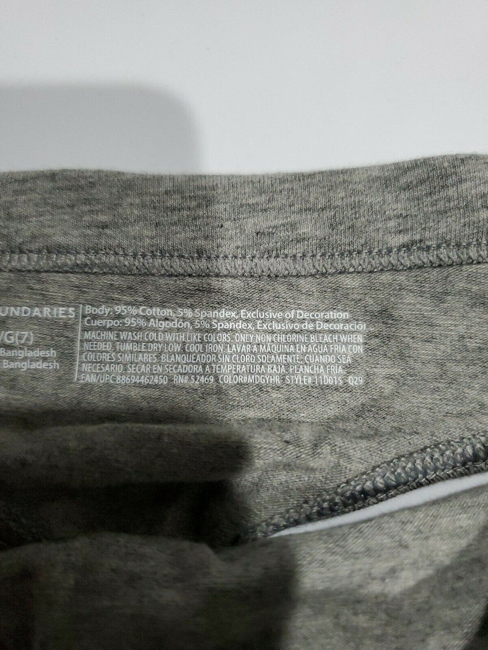 No Boundaries Women Cotton Thong Panty Gray Heather  L /G ( 7 )